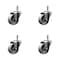 Service Caster Semi Steel Swivel Grip Ring Caster Set of 4 w/3'' Wheels & 7/16'' Stem-4 Swivel, 4PK SCC-GR20S314-SSS-716138-4 - alternate 1